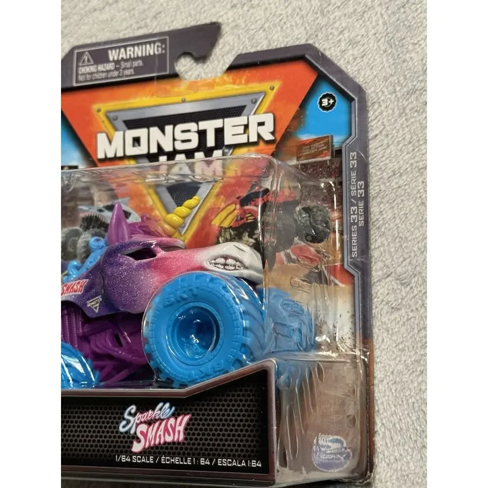 Lot 2x Monster Jam Sparkle Smash Series 33 Crazy Creatures 1:64 Truck NIB NIP￼￼